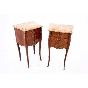 A Pair Of Bedside Tables, France, Early 20th Century.