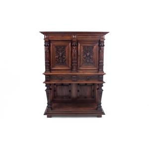 Renaissance Figurative Cabinet, France, Circa 1870.