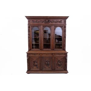 Carved Bookcase/sideboard, France, Circa 1880.