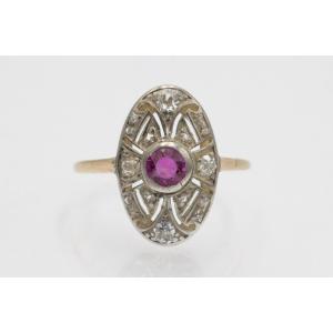 Art Deco Ring With Ruby, Hungary, 1920s.