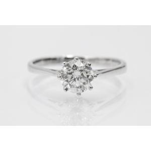 Majestic Contemporary Solitaire Ring With 1.28 Ct H/si2 Diamond