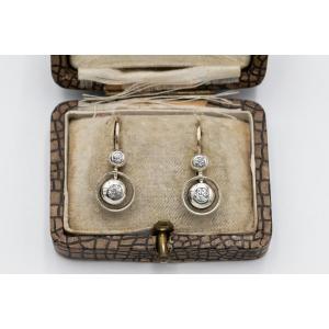 Early 20th Century Viennese Drop Earrings With White Sapphires