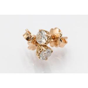 Fleur-de-lis Motif Earrings With Old-cut Diamonds Weighing 0.70 Ct.