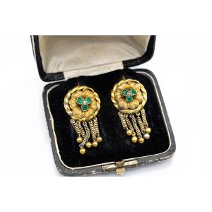 Antique Biedermeier Earrings, Austria-hungary, Late 19th Century