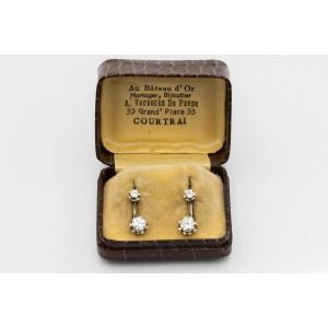 14k Yellow Gold Earrings With 1.30 Ct Diamonds
