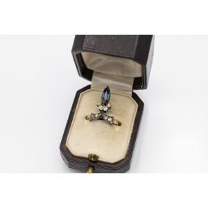 A Unique Vintage Tiara Ring Adorned With Sapphires And Diamonds