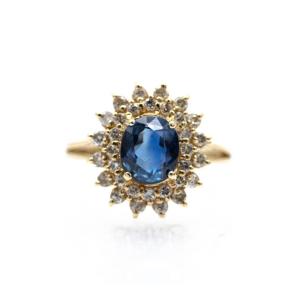 Ring Adorned With Sapphires And Diamonds – A Classic