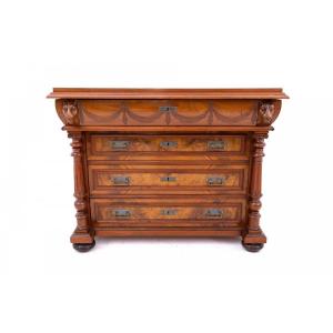 Antique Walnut Chest Of Drawers, Northern Europe, Circa 1900.