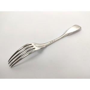 Stew Fork In Sterling Silver From The 18th Century! 18th Century Service Cutlery
