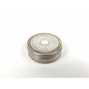 Charles Forgelot: Box In Sterling Silver And Guilloché Vermeil, Louis XVI Style.