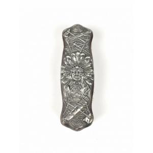 Unger Brothers American Brush Solid Silver With Rich Indian Decor. United States, 19th Century.