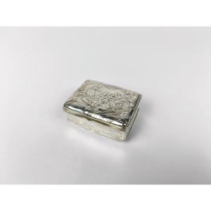 Romantic Snuff Box, Solid Silver 18th Century. Rocaille Decor, Louis XV Period, 18th Century