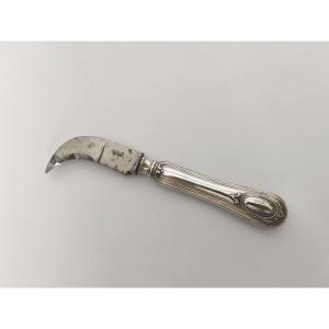 Champagne Muselet Knife In Solid Silver And Steel. Late 19th - Early 20th Century.