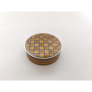 Puiforcat (?): Snuff Box In Solid Silver, Guilloché Vermeil & Enamel. Enamel. Art Deco
