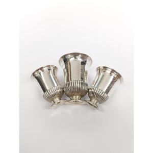 Auger Suc. Froment Meurice: Three Heavy Solid Silver Timpani, 18th Century Style.