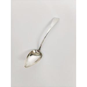 Large Serving Spoon For Stew Or Feijoada In Solid Silver. Portugal, Early 19th Century. 