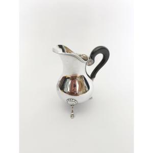 Queillé: Heavy Ewer In Solid Silver And Blackened Wood. Rostand, Compagnie Des Messageries Maritimes