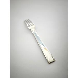Jean Tetard (?): Heavy And Massive Art Deco Solid Silver Fork C1930