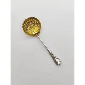 Christofle: Small Louis XVI Style Solid Silver And Vermeil Sugar-glazed Sugar Sugar Sprinkler. 