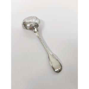 Heavy Solid Silver Sugar Sifter Spoon, 1st Rooster 1798-1809. Late 18th - Early 19th Century