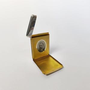 Solid Silver And Vermeil Business Card/cigarette Case With Secret Photo Compartment. Uk