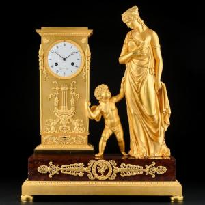 André - Antoine Ravrio - Mythological Empire Clock " Venus Guided By Love " - Circa 1805