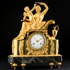 Rare Mythological Empire Clock "venus Disarming Love" - Circa 1810