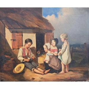 Oil On Canvas, Louis Philippe Period, Dated 1838 And Signed R. De Moucheron