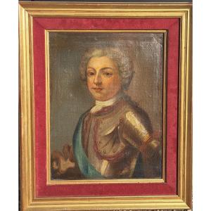 Portrait Of King Louis XV (1710-1774) Oil On Canvas Eighteenth