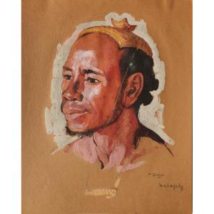 Portrait Of A Malagasy Man Paul Léon Bléger Africanist Traveler Painter Madagascar