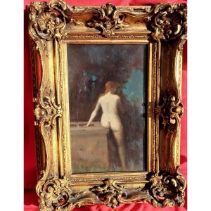 Oil On Panel Nude Redhead Woman Jean-jacques Henner (attributed)