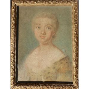 Portrait Of Noble Woman Eighteenth Pastel Louis XV Period François Boucher (follower Of)