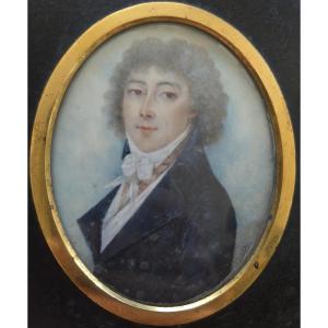Miniature Portrait Of An Elegant Man Circa 1830 Dandy 19th Century