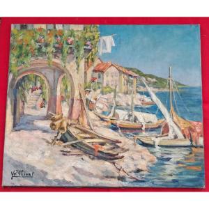 Yvonne Thivet (1888-1972) Martigues, Washerwomen
