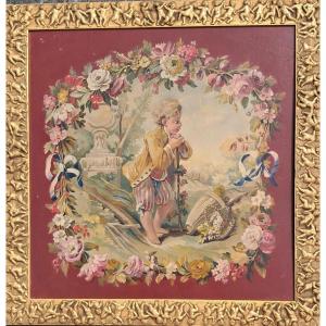 Aubusson Tapestry Project Oil On Canvas Late 19th Century