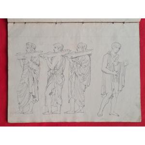 Notebook 28 Drawings Antiquity Neoclassical Greece Rome Architecture Early 19th Century Mythology