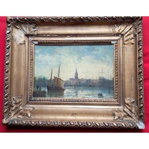 Marine Oil François Pierre Barry 19th Century Port Boats Marseille Benezit Guidin Provence Sailing Ships