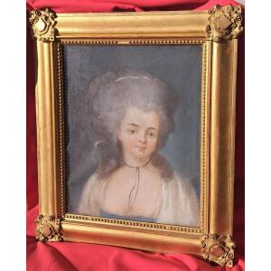 Portrait Of A Young Woman, Pastel, 18th Century, Noblewoman, Marquise, Countess, Versailles, 18th Century, Louis XVI
