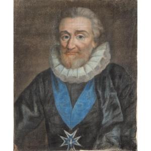 Portrait Of Henry IV (1553-1670), King Of France, Pastel, Late 18th Century