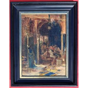 Orientalist Painting By Maurice Bompard, Harem Scene, Nude Women, Algeria, North Africa, Morocco