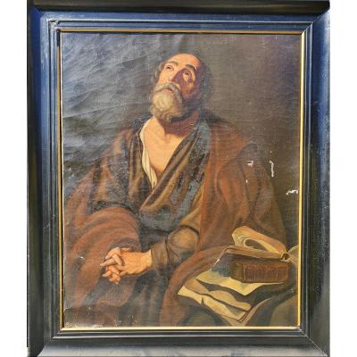 Imposing Religious Painting Saint Peter 18th 