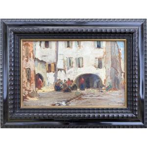Ludovico Cavaleri Street Scene In Chioggia