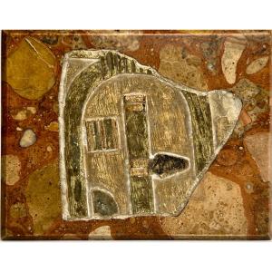 Fragment Of Egyptian Relief In Painted Limestone
