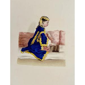 Jean-étienne Liotard (after) Franconian Lady Playing The Mancala