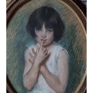 Little Girl By John Da Costa Pastel 20s
