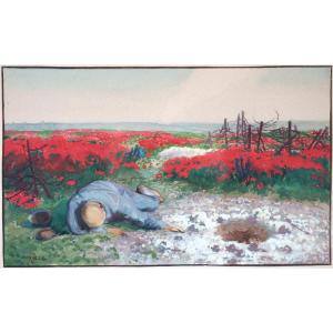 Johannes Hänsch (1875-1945), War Landscape, 1918 / - Bleeding Flowers -