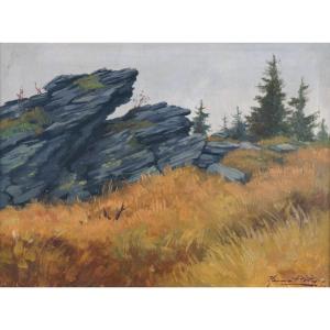 Heinz Roder (1895-1965), Mid-mountain Landscape / - The Secret Of An Insignificant Place -