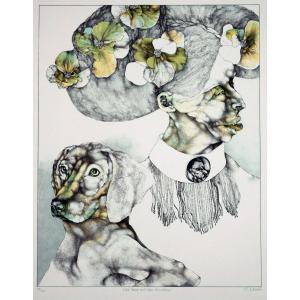 Reiner Schwarz (*1940), The Lady With The Dog, 1971 