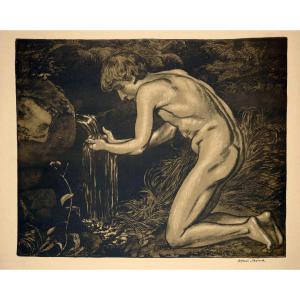 Hans Thoma (1839-1924), Boy At The Source, 1897