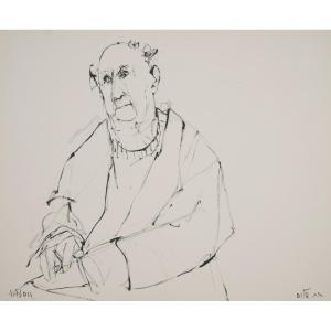 Ruth Schloss (1922-2013), Meditative Old Man, Circa 1990
